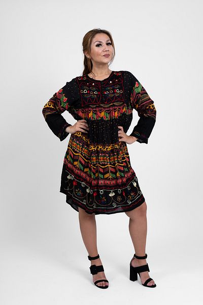 AtelierModa Women's long cotton dress