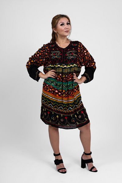 AtelierModa Women's long cotton dress