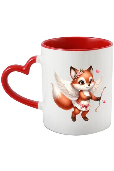 StoryGift Romania Mug with a fox shooting a bow | illustration | Cupid | love | ar, Cu,STG.