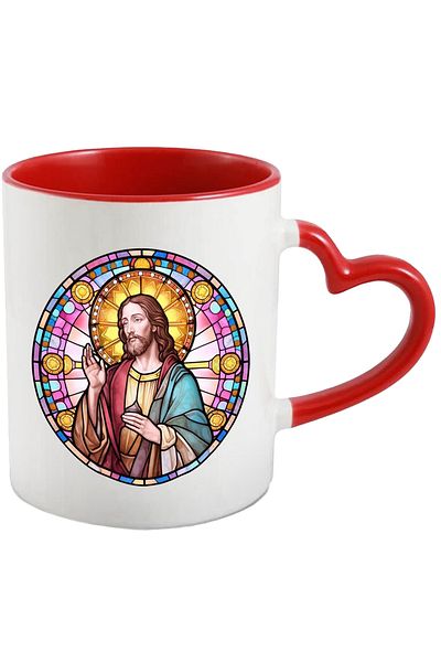 StoryGift Romania Cup with Jesus Christ | illustration | peace | kindness | mosaic style | salvation | , With ,STG .