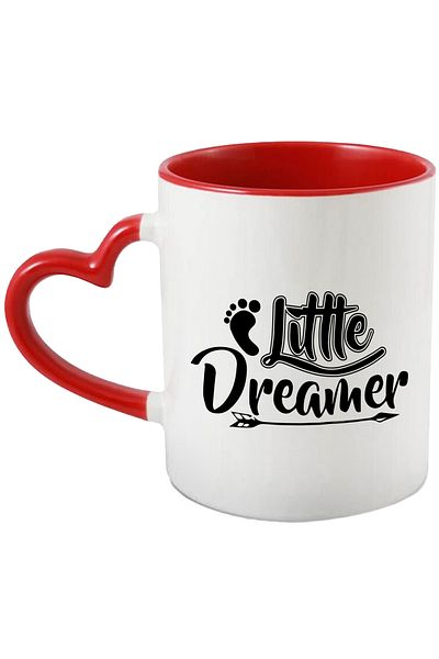StoryGift Romania Baby mug with the text in English "Little dreamer" - little dreamer with Ma, Cu, STG