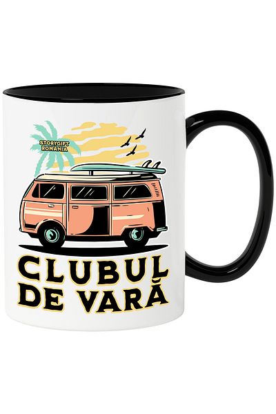 StoryGift Romania Summer Club Mug caravan travel vacation family, 330ml, Ceramic with Handle, With,STG.
