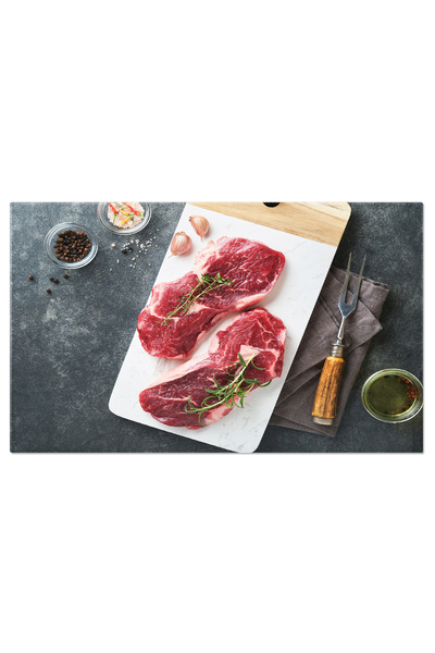 StoryGift Romania Tablou Canvas Biftec Crud De Vita Cu Marmorare Un Aspect Ap...