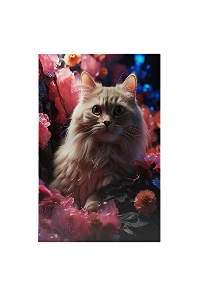 StoryGift Romania Tablou Canvas: Portret Cu O Felina Eleganta Pisica, Planta ...