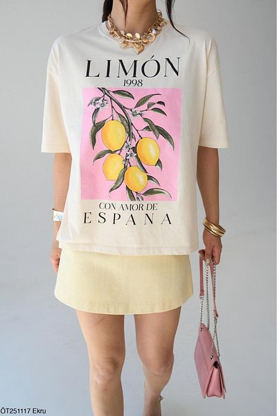 CADDELAMODA Women's Lemon 1998 Printed T-Shirt