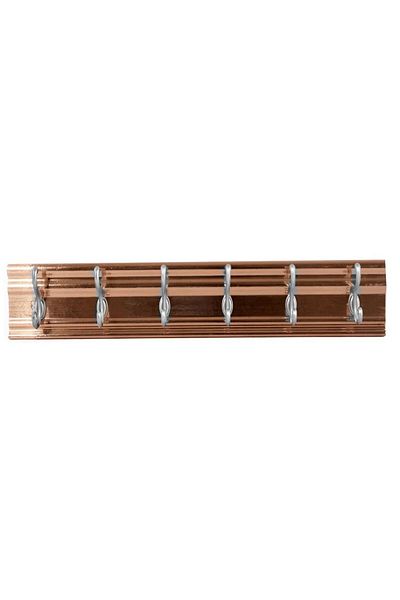 Generic Wall-mounted clothes hanger with 6 wooden hangers