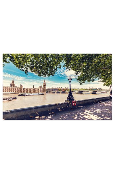 StoryGift Romania Tablou Canvas - Peisaj Britanic, Raul Thames, Atmosfera Londoneza, Istorie
