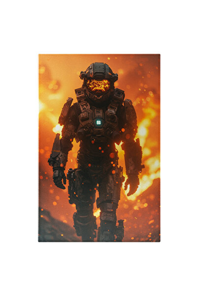 StoryGift Romania Tablou Canvas Incendiu Pe Marte Astronautul Ce Se Îndreaptă Spre Bază Reflexia Flăcărilor , Pic
