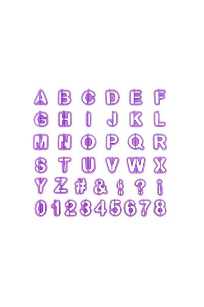 BV Alphabet and numbers cutter set, large capital letters, 40 pieces, confectionery and pastry, 289COF