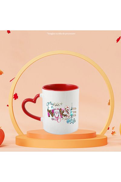 StoryGift Romania Mug with the message "Nurse #life", profession, illustration, work, dedication, passion, a, With ,STG