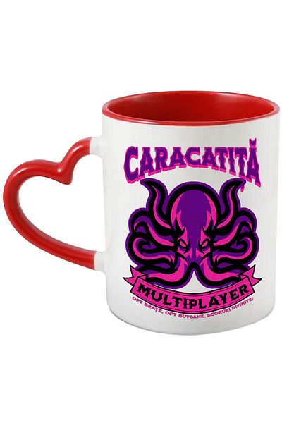 StoryGift Romania Octopus multiplayer eight-armed video game mug, 330ml, Ceramic with Handle in, with, STG.