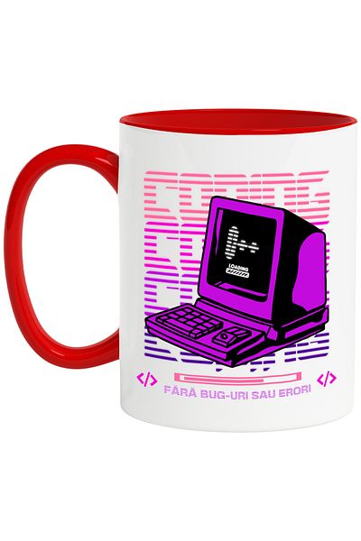 StoryGift Romania Calculator Mug Vintage Text No Bugs Or Errors Programmers, 330ml, Ceramic, With,STG.