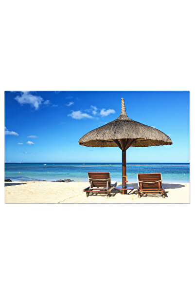 StoryGift Romania Tablou Canvas - Relaxare Pe Plaja Din Mauritius - Sezlong S...