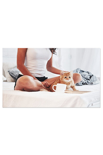 StoryGift Romania Tablou Canvas Cana, Carte Si O Pisica Draga Adult, Pisica, Catelus, Cana, Carte, Draguta, Inter