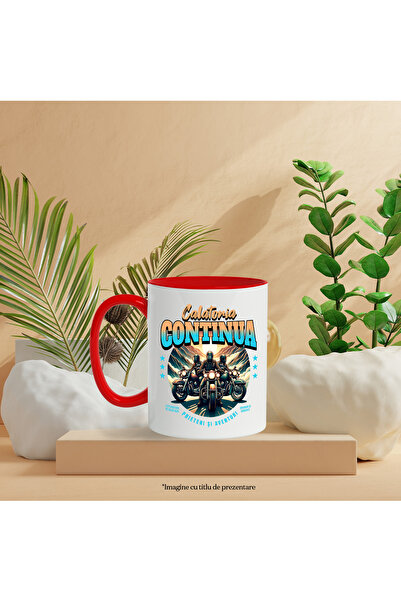 StoryGift Romania Mug The Journey Continues on a Motorcycle - Friends and Adventures, 330ml, Ceramic with, With, STG