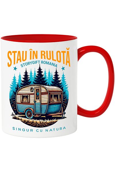 StoryGift Romania Mug I'm staying in the caravan alone with nature adventure fresh air, 330ml, Ceramic with Handle, With,STG.