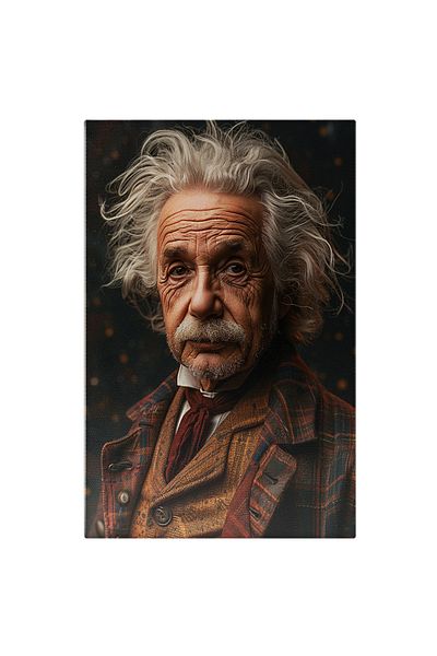 StoryGift Romania Tablou Canvas Faimosul Albert Einstein Imbracat In Camasa Si Cravata Rosie Cu Vesta Si Sacou C