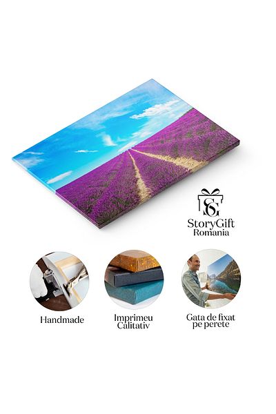 StoryGift Romania Canvas Painting Lavender in the Valley, Endless Rows, Provence, Flowers, Aromatherapy, Landscape 2740