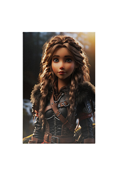 StoryGift Romania Tablou Canvas 60 x 40CM viking Brunet, Costum, intuneric, Papusa, Fotomodel,STG