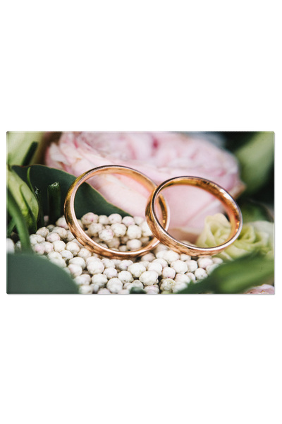 StoryGift Romania Tablou Canvas - Buchet De Mireasa: Detalii In Aur, Bijuteri...