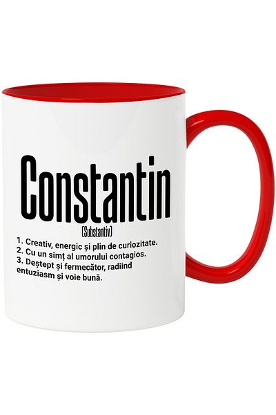 StoryGift Romania Mug With The Name Constantin, With Motivational Message, Creative, Energetic, Curious, Dest, With, STG.