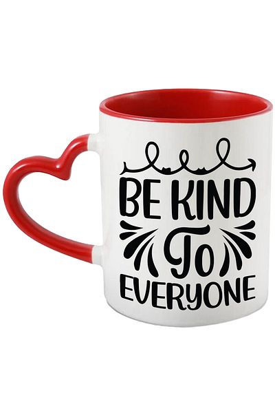 StoryGift Romania Mug with a message that urges you to be kind to everyone - advice in English with Handle, With, STG.