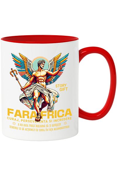 StoryGift Romania Fearless Angel Mug - Courage, Perseverance and Confidence, 330ml, Ceramic with Ma, Cu, STG.