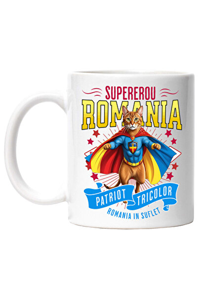 StoryGift Romania Abyssinian 2 Mug / Abyssinian 2 Cat in Captain Romania Costume with Capes, With ,STG.