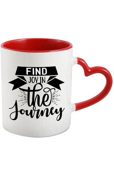 StoryGift Romania Mug with the message that urges you to find joy in your journey with Heart Handle, With, STG.