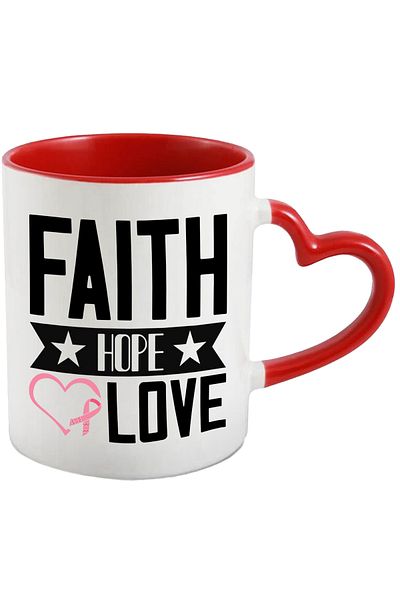 StoryGift Romania Mug with the text in English "Faith, hope, love" - ​​faith, hope, love and, With,STG.