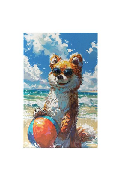 StoryGift Romania Tablou Canvas: Desenul Unui Urs La Mare Cu O Minge - Timpul...