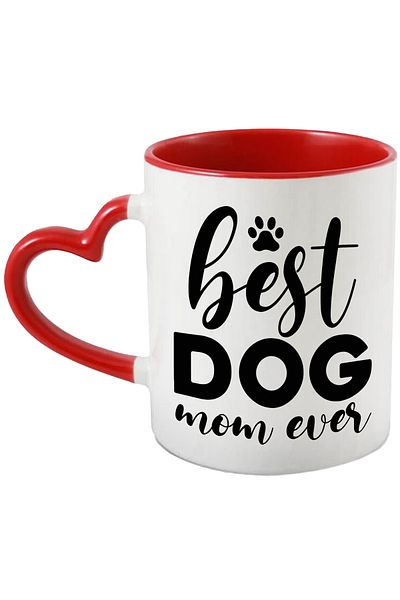 StoryGift Romania Mug for the best dog breeder mom ever with Heart Handle R, Cu, STG.