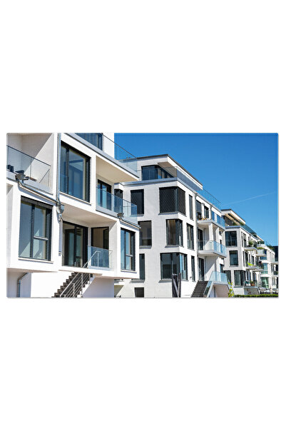 StoryGift Romania Tablou Canvas 40 X 25cm Sir De Case Albe Urban, Arhitectura...