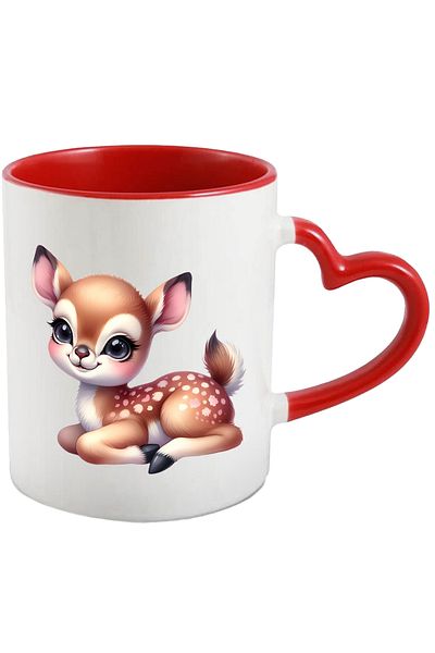 StoryGift Romania Mug with a little deer | illustration | cheerful | blushing | stay well | bye, With ,STG.