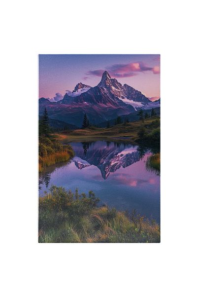 StoryGift Romania Tablou Canvas: Imaginea De Seară A Naturii Surprinse Spre Amurg Norii Se Adună În Preajma Munți