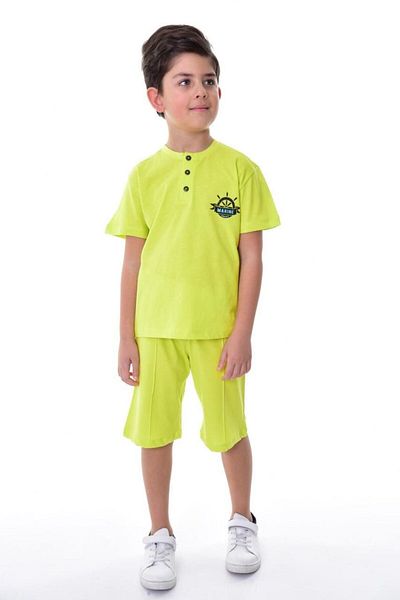 ZUZUNGA Marine Rudder Patterned Boy's Shorts Set