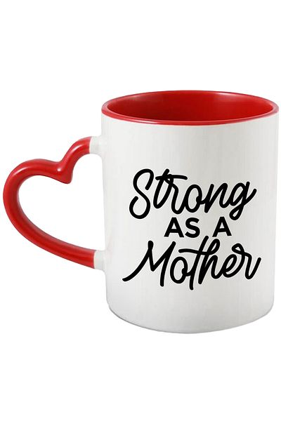 StoryGift Romania Mug for strong mothers who overcome obstacles with Heart Handle, With, STG.