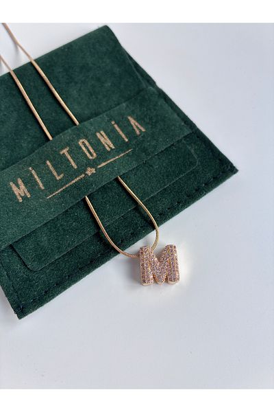 Miltonia Letter m Steel Anti-Tarnish Necklace