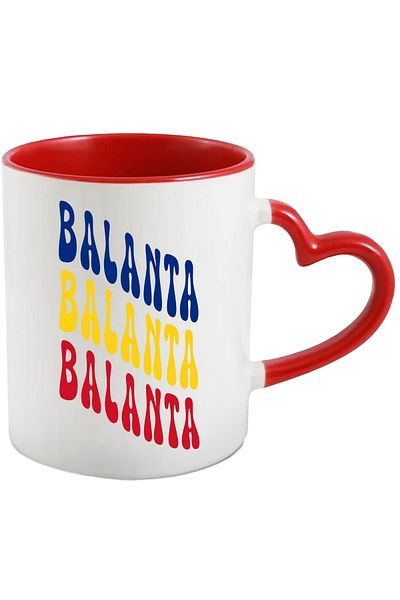 StoryGift Romania Mug The Word Libra, In The Colors Of The Romanian Flag, Red, Yellow, Blue, T, With ,stg