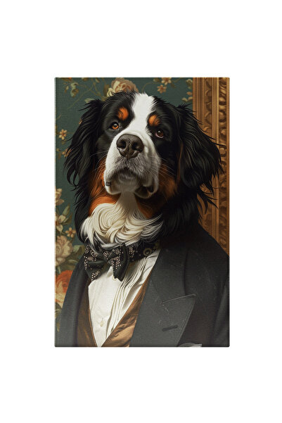 StoryGift Romania Tablou Canvas Câinele De Munte Bernese Îmbrăcat În Costum S...