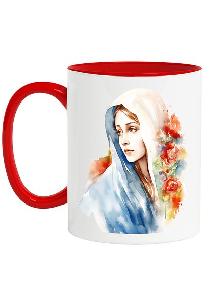 StoryGift Romania Cup with the Virgin Mary, religion, illustration, faith, flowers, kindness, prayer, With, STG.