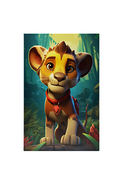 StoryGift Romania Tablou Canvas: Explorand Taramul Tropical Pui De Leu Care P...