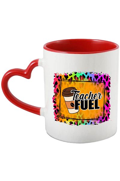 StoryGift Romania Mug with the message "Teacher fuel", illustration, school, pupils, students, teachers, , With ,STG .