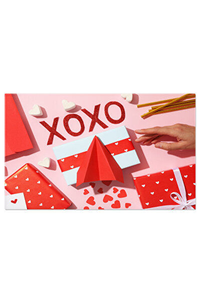 StoryGift Romania Tablou Canvas Cutii Cadou, Inimi De Hartie, Bezele Si O Man...