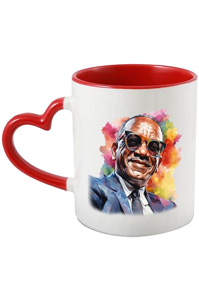 StoryGift Romania Mug With Ray Charles, Singer, Musician, Artist, Celebrity, Multicolor 330 ml,, With ,STG.
