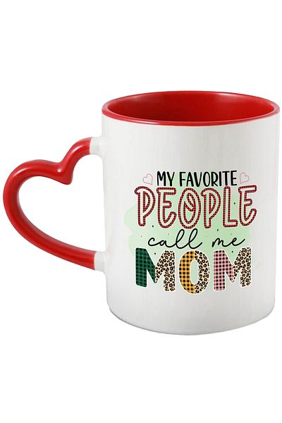 StoryGift Romania Mug with the message "My favorite people call me mom", illustration, family, relatives, people, With, STG