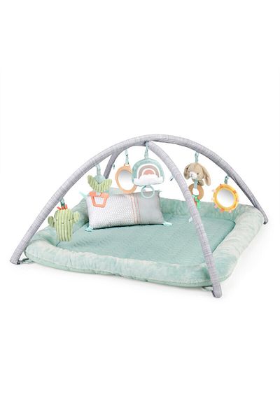 Ingenuity Calm Springs Desert Plush Play Gym with Toys & Mirror | Ages 0+