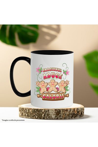 StoryGift Romania Mug Christmas brings calories gingerbread men, 330ml, Ceramic with Handle, With, STG