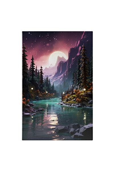 StoryGift Romania Tablou Canvas: View Stil Lego Rau Printre Stanci Apus De So...