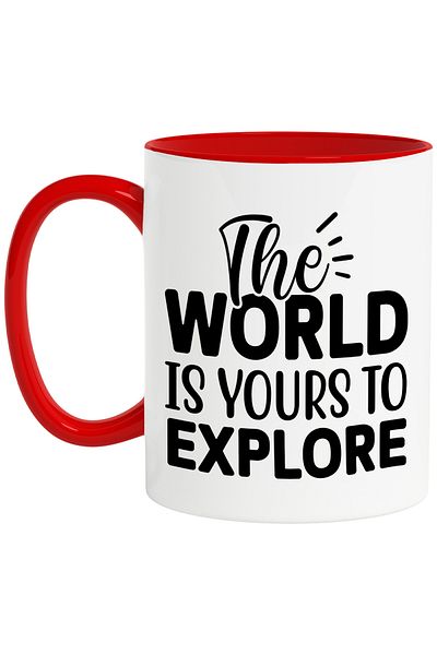 StoryGift Romania Mug with the message "The world is yours to explore" - the world is yours to explore, With ,STG.